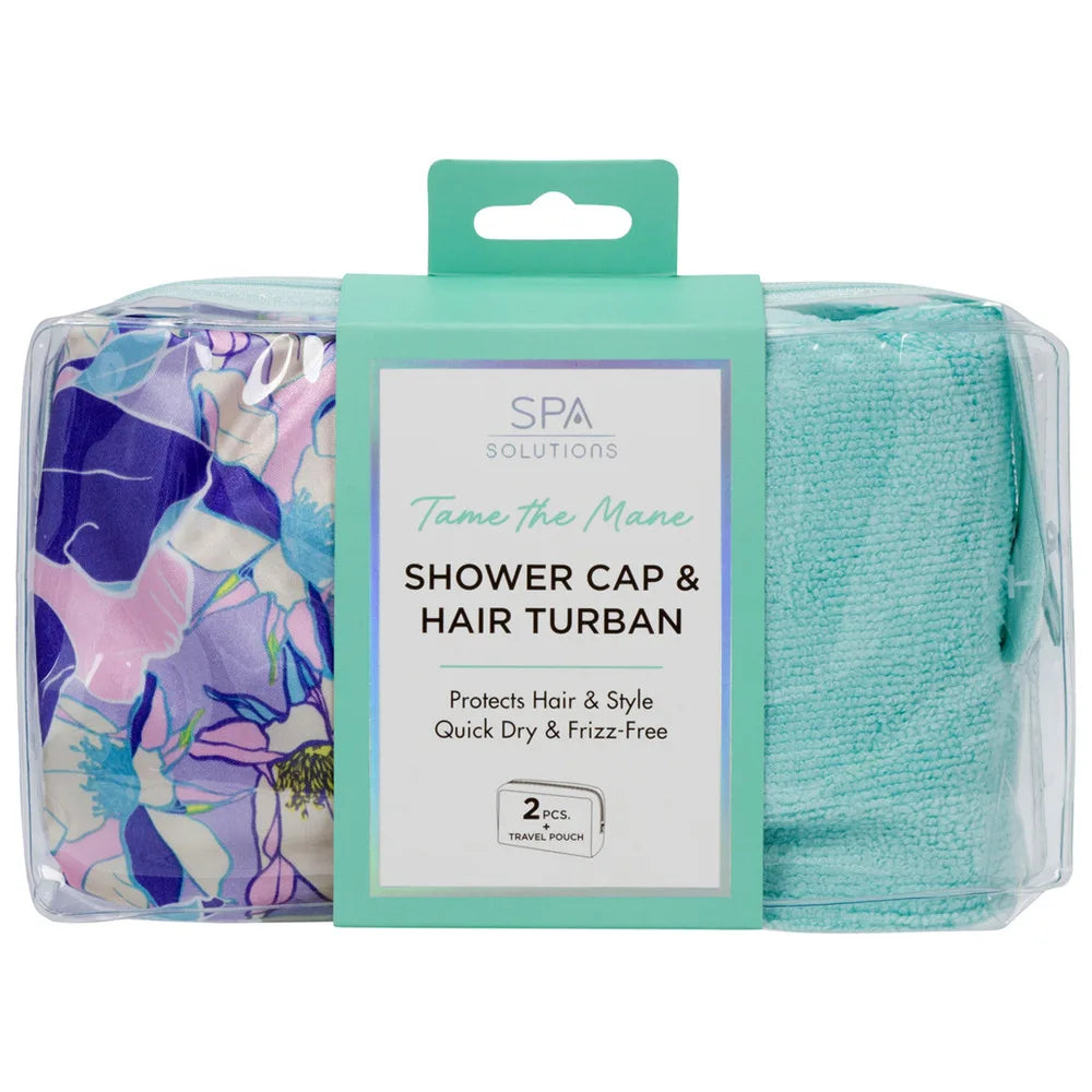 Cala Hair Shower Cap & Hair Turban (Green)