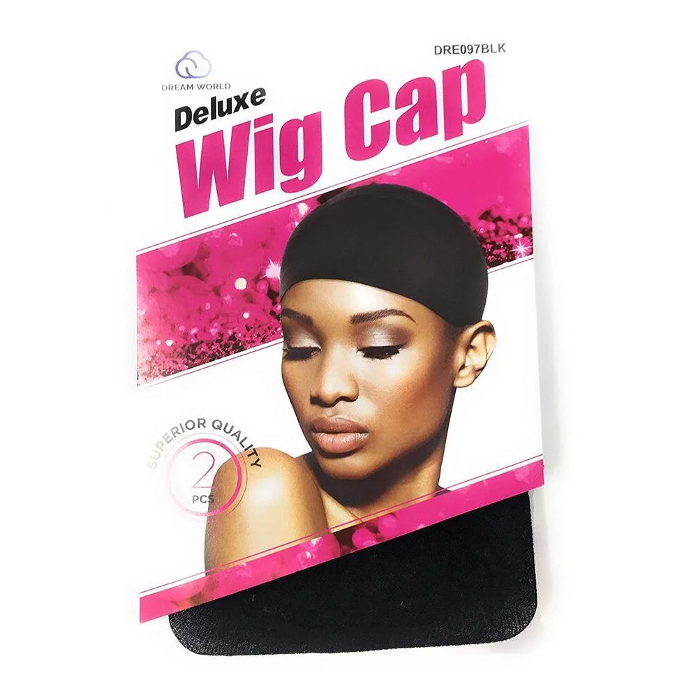 Dream World Deluxe Wig Cap Black 2pcs