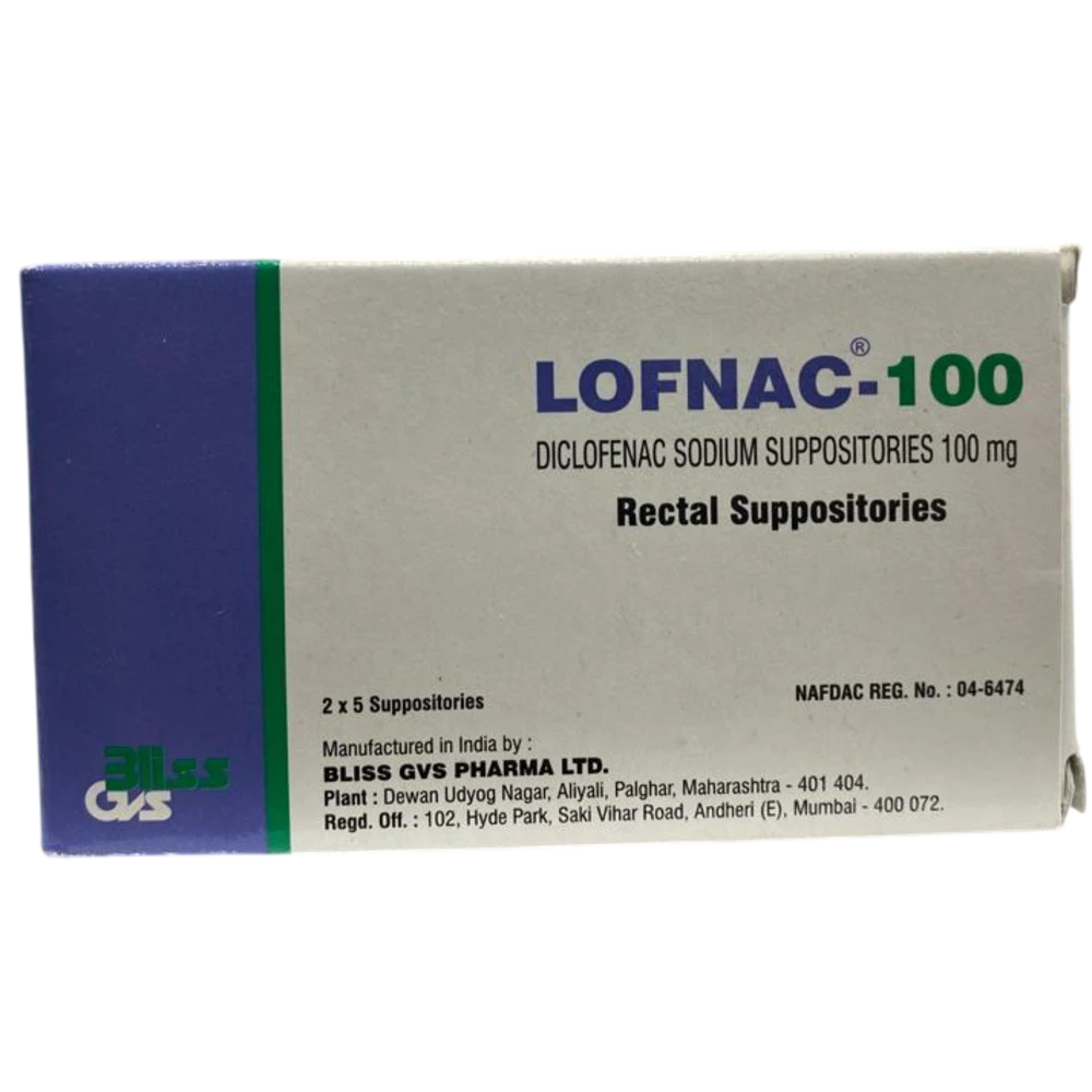 Lofnac Diclofenac Suppositories 100mg x10