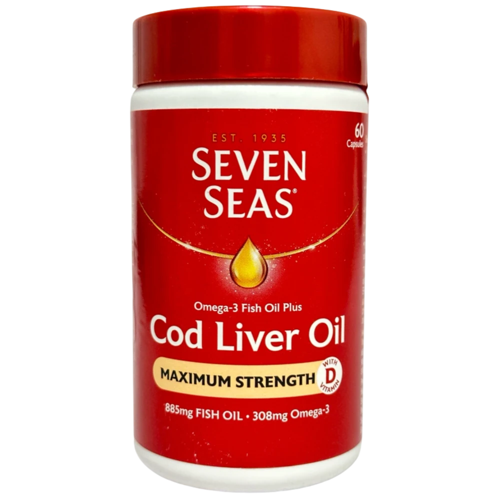 Seven Seas Omega 3 Fish Oil/Cod Liver Oil Maximum Strength Capsules x60