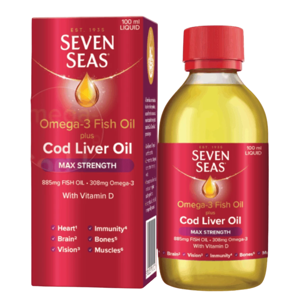 Seven Seas Omega 3 Fish Oil plus Cod Liver Oil Maximum Strength 150ml Syrup