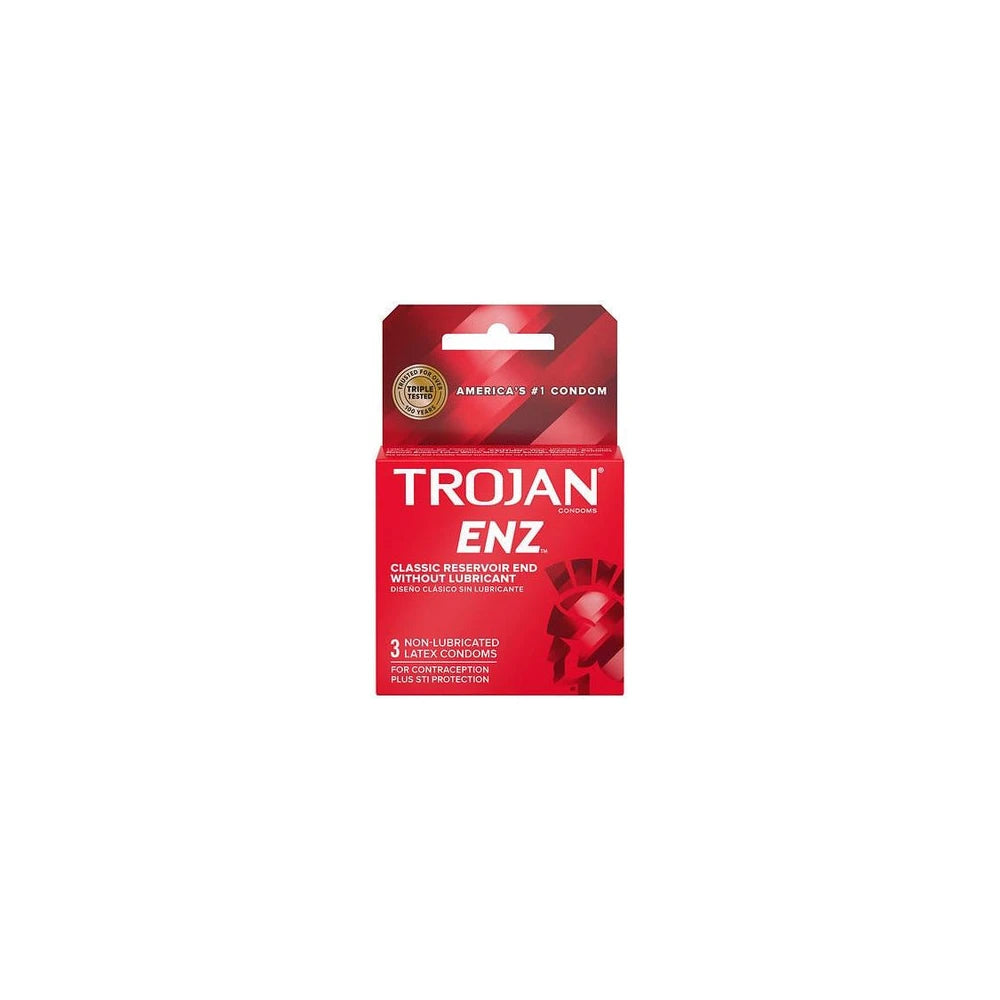 condom lubrication oil Trojan ENZ Non-Lubricated Condoms x3
