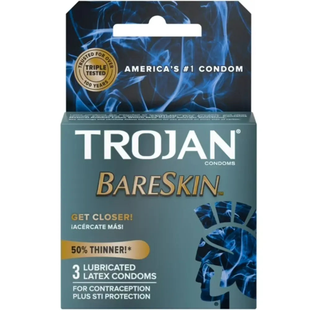 Trojan BareSkin Lubricated Premium Latex Condoms x3