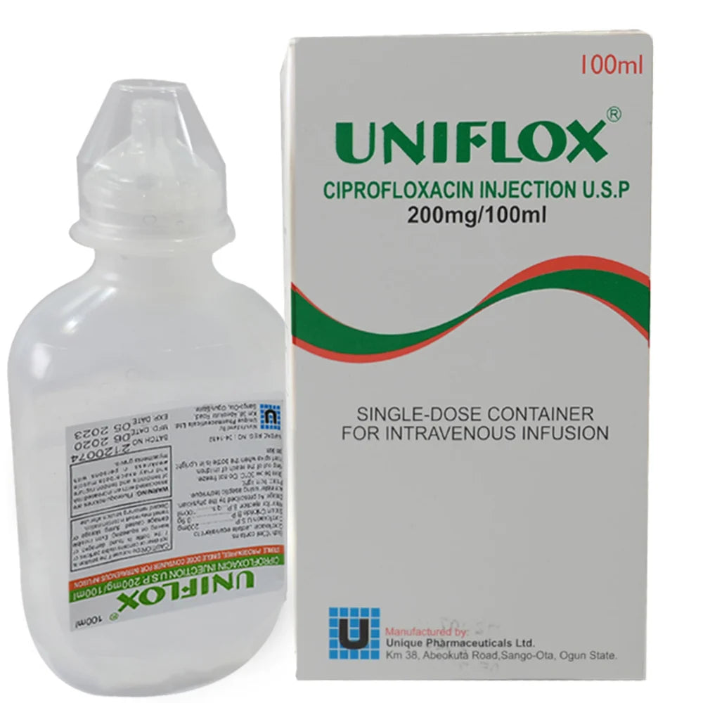 Uniflox Ciprofloxacin Injection U.S.P 200mg/100ml