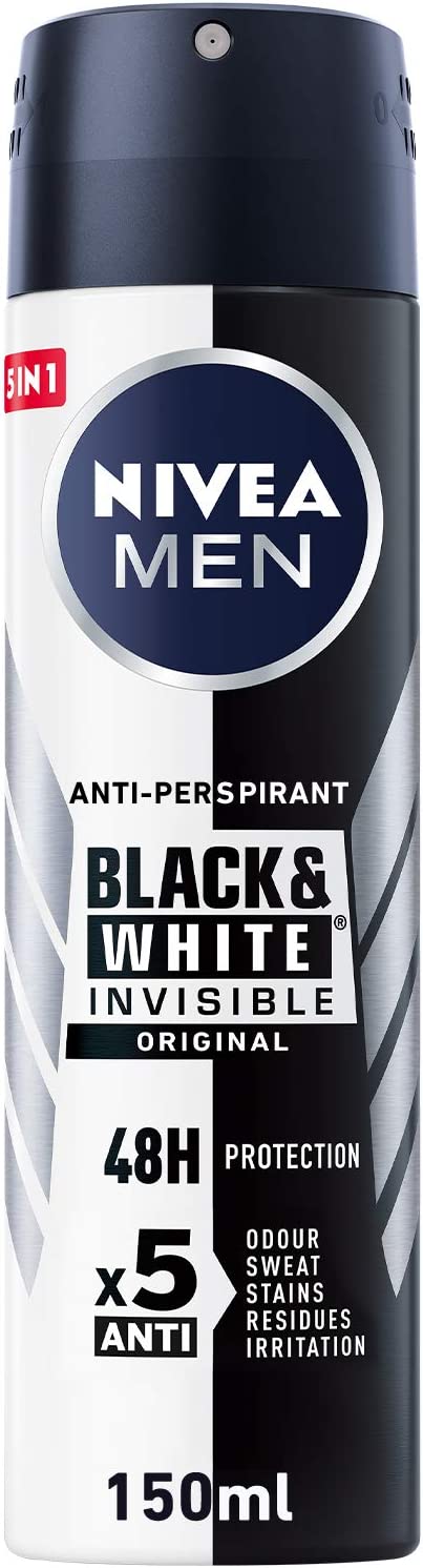 Losjes bar stroom Nivea Invisible Black & White Deodorant Spray for Men 150ml