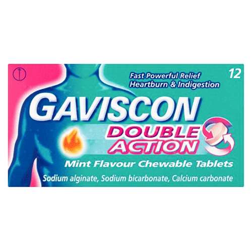 Gaviscon Double Action Chewable Tablets (Mint Flavour) X 12