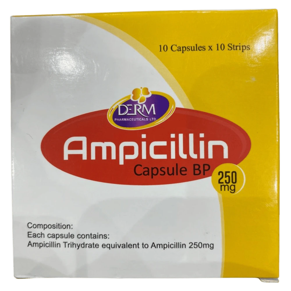 Ampicillin Derm Pharma 250mg Capsules x100