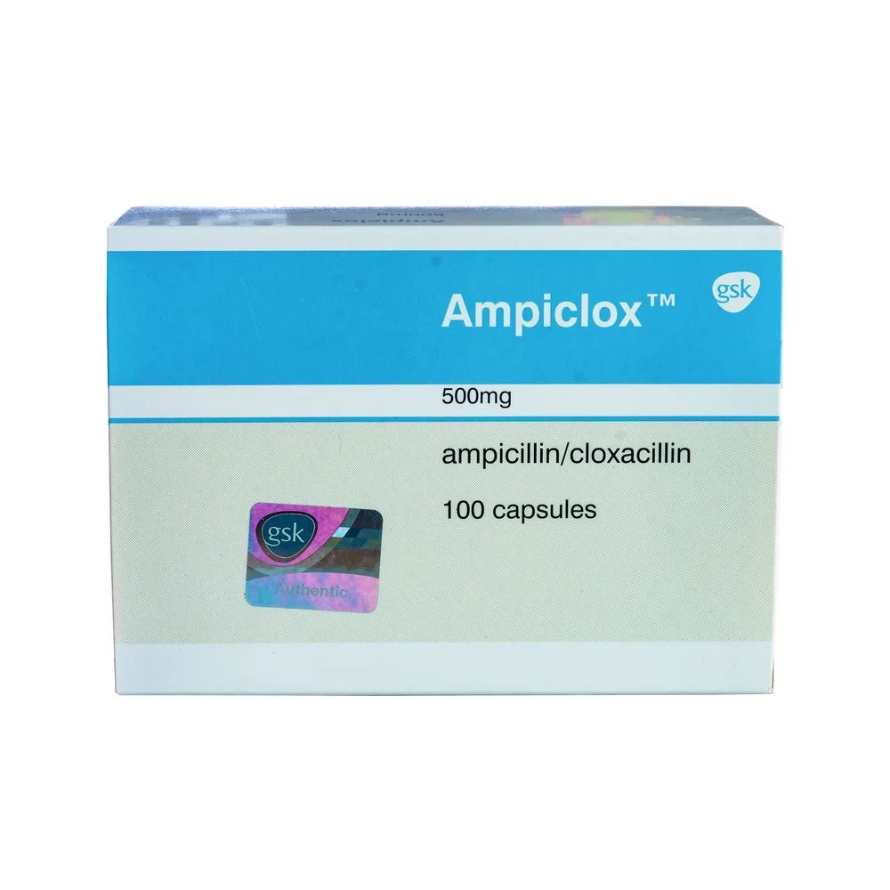 Ampiclox (Ampillin + Cloxacllin) 500mg x100 caps