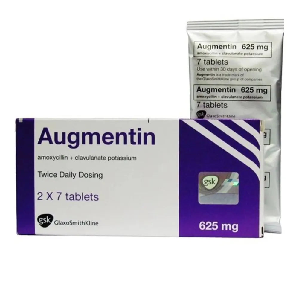 Augmentin (Amoxicillin/Clavulanic Acid) 625mg Tabs x 14