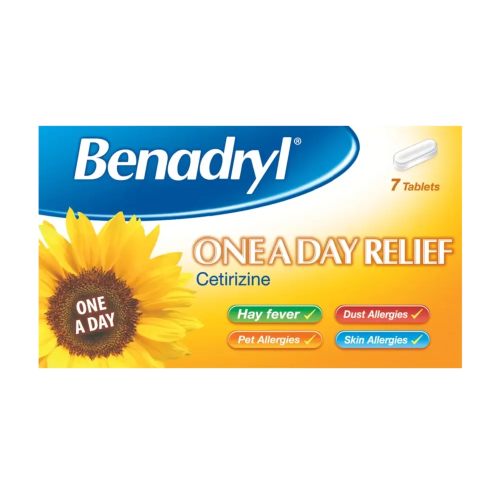 Benadryl Allergy Relief One a Day Tablets x7