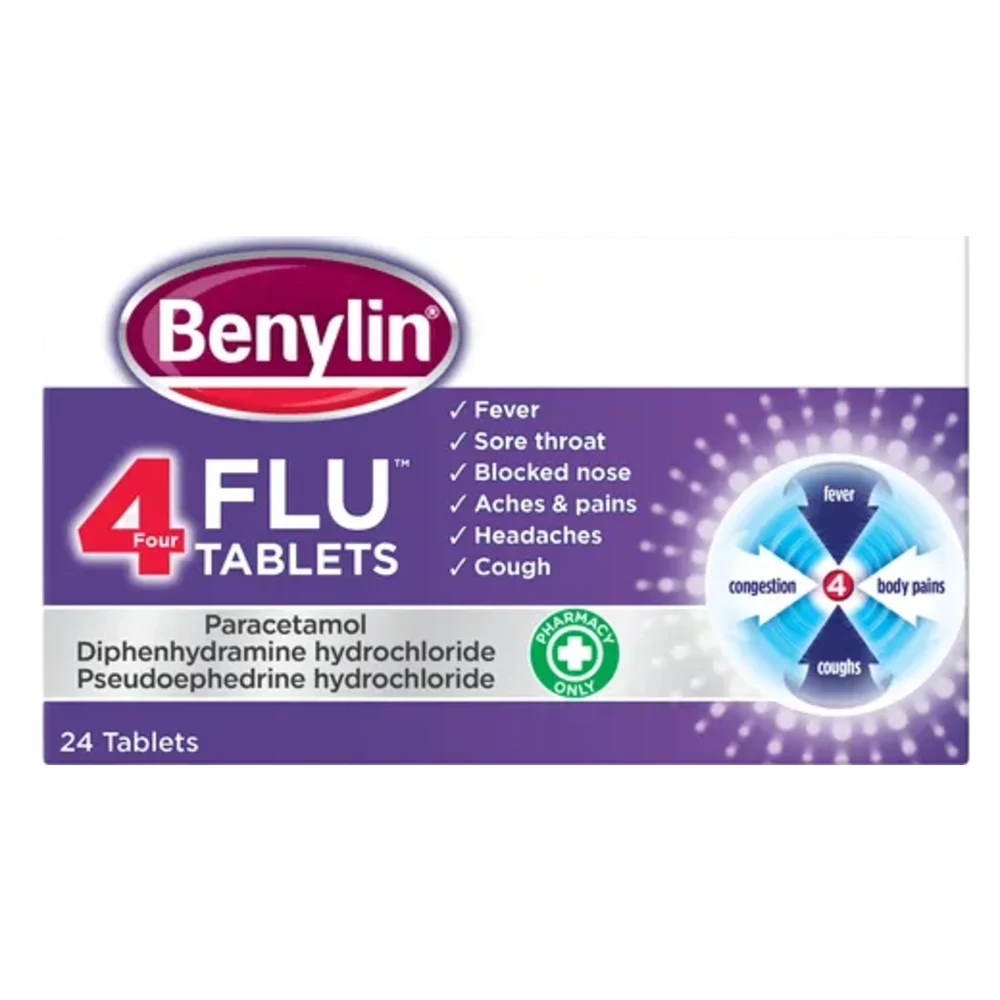 Benylin 4 Flu Tablets X 24
