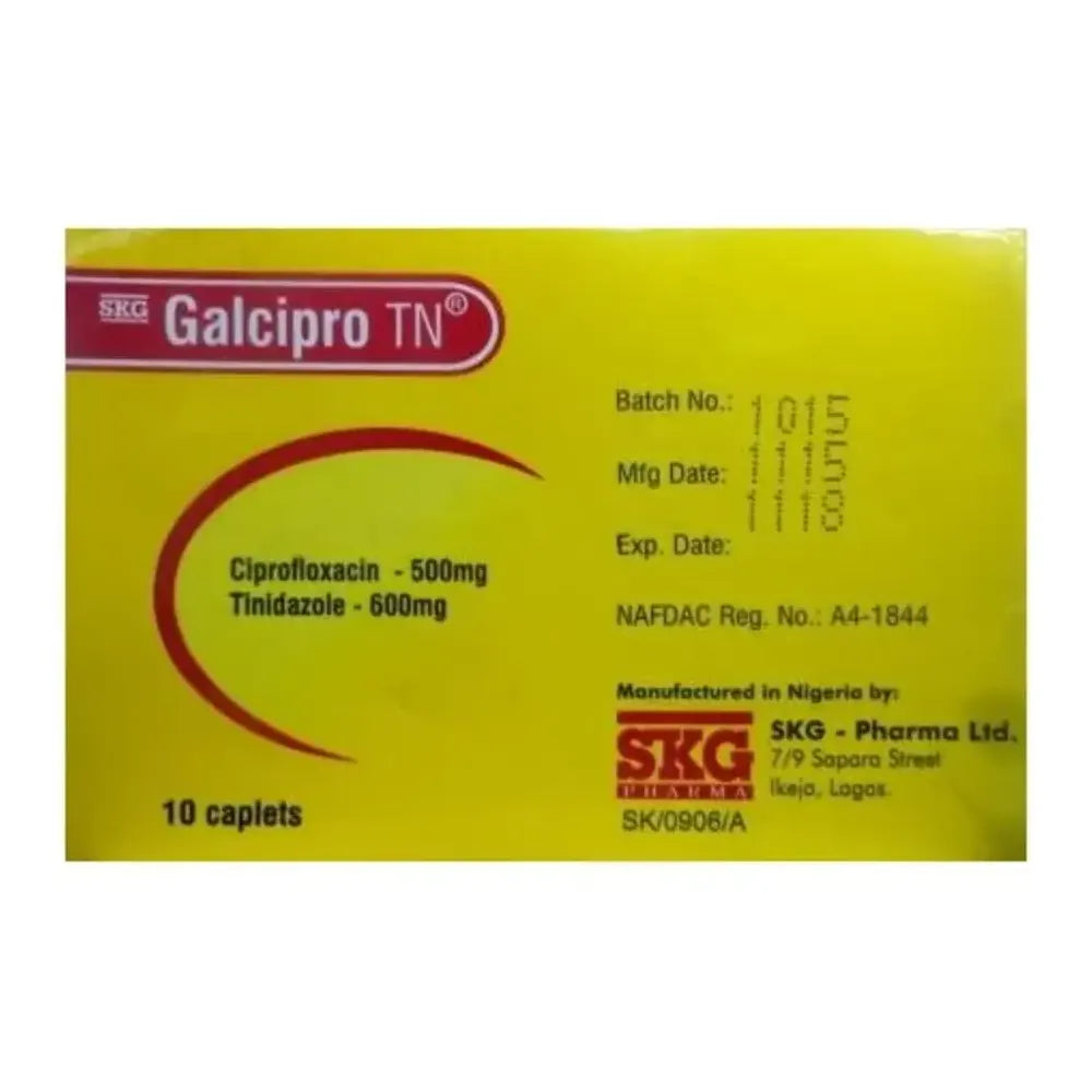 Galcipro (Ciprofloxacin/Tinidazole) Tablets x10