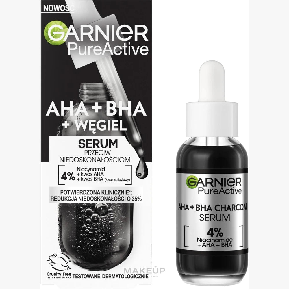 Garnier Pure Active AHA+BHA Charcoal Serum 30ml