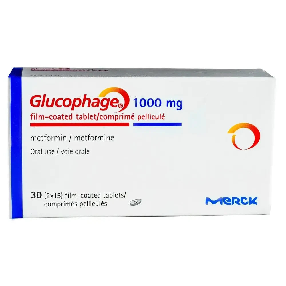 Glucophage Metformin 1000mg Tablet x30