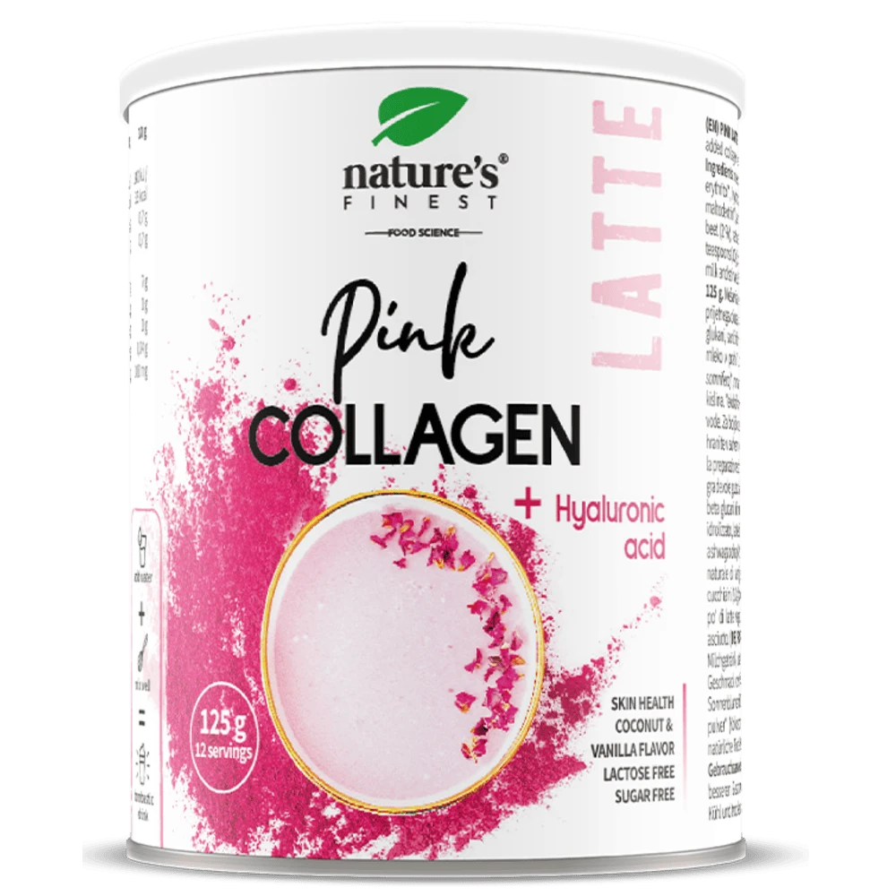 Nature's Finest Pink Collagen + Hyaluronic Acid Latte 125g
