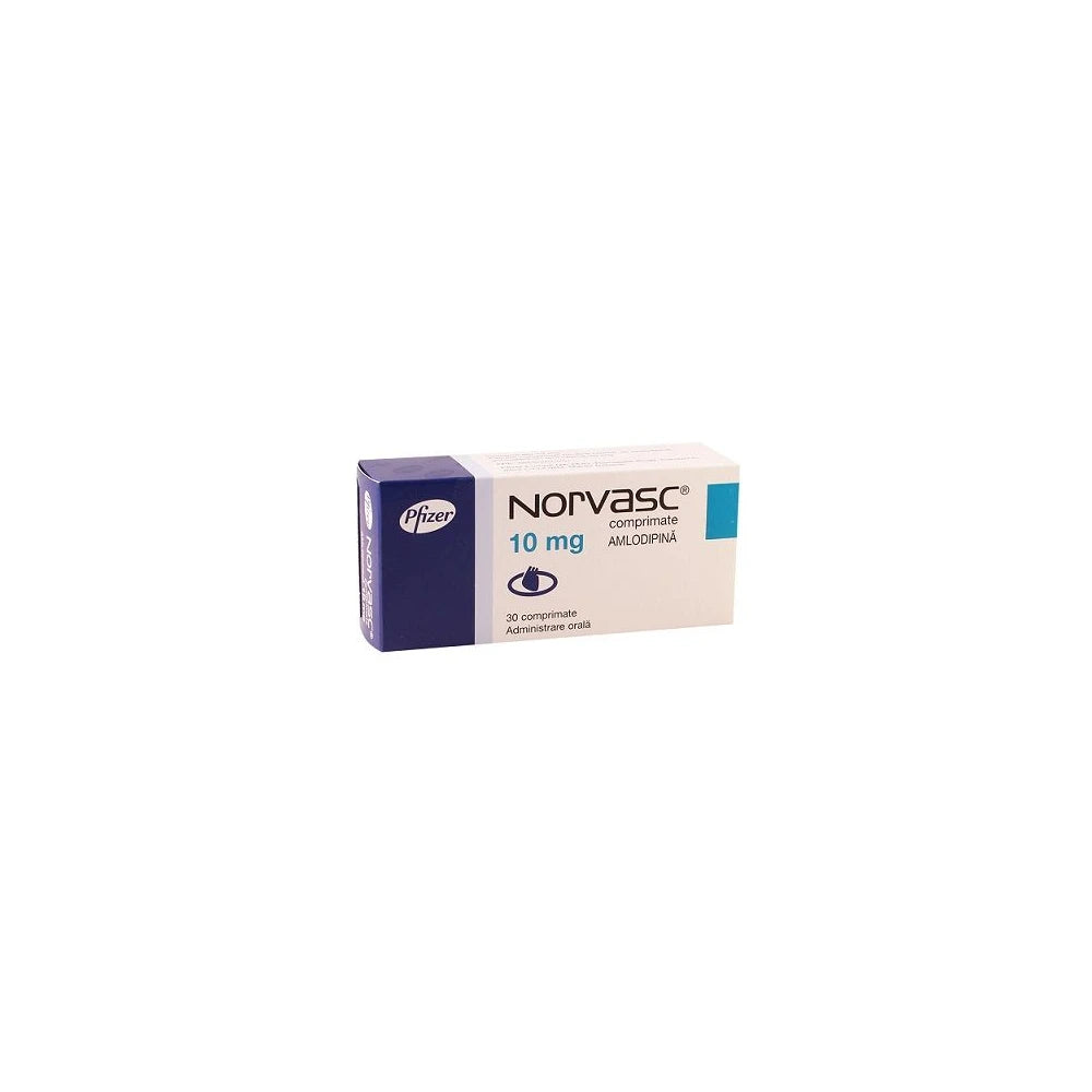 Norvasc Amlodipine Besylate 10mg x30 Tab