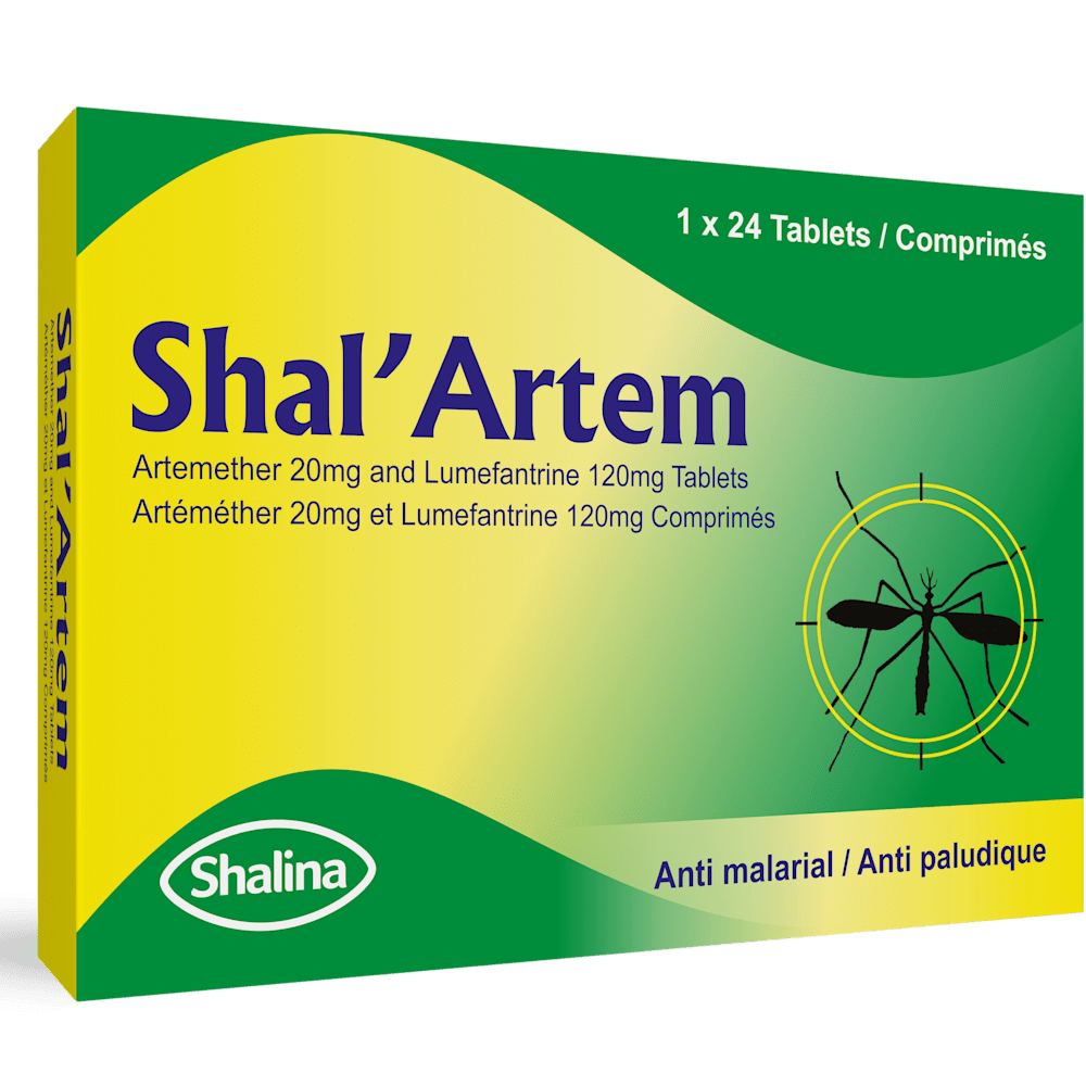 Shal'Artem Artemether 20mg + Lumefantrine 120mg x24 Tablets