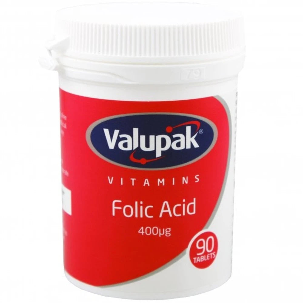 Valupak Folic Acid 400mcg Tablets x90