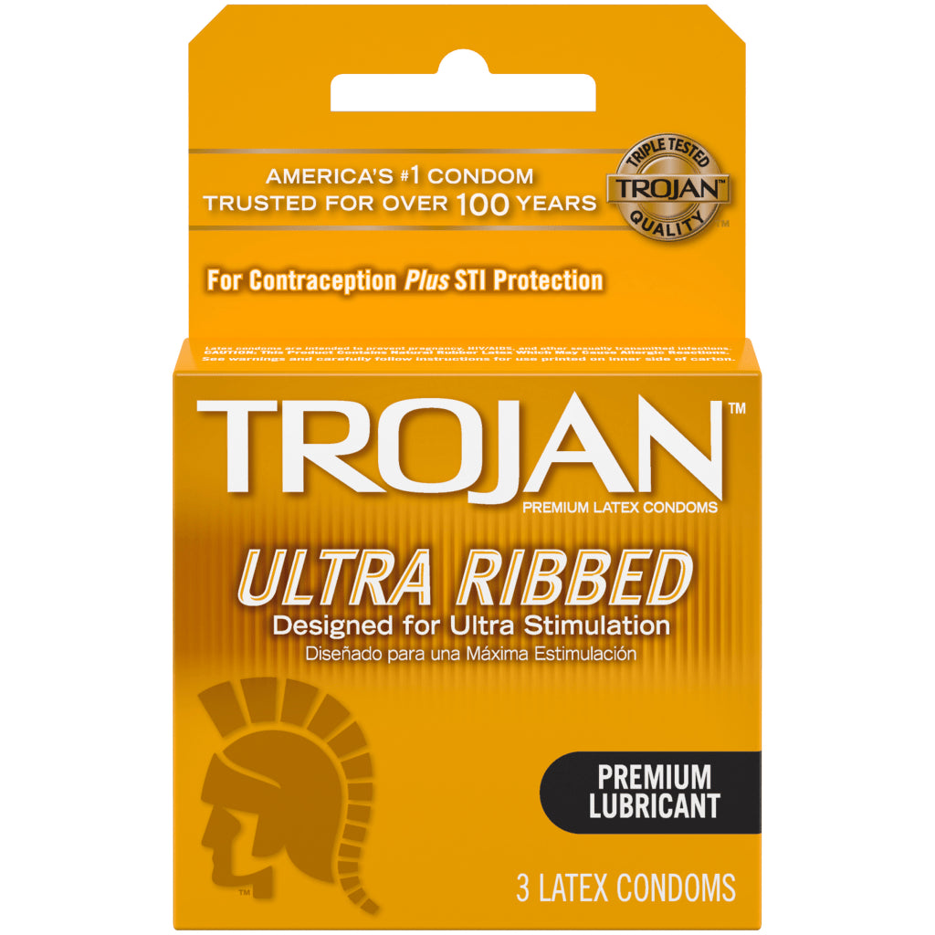 Trojan Stimulations Ultra Ribbed Condoms x3