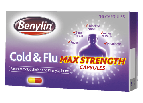 Benylin Cold & Flu Max Strength Capsules X 16
