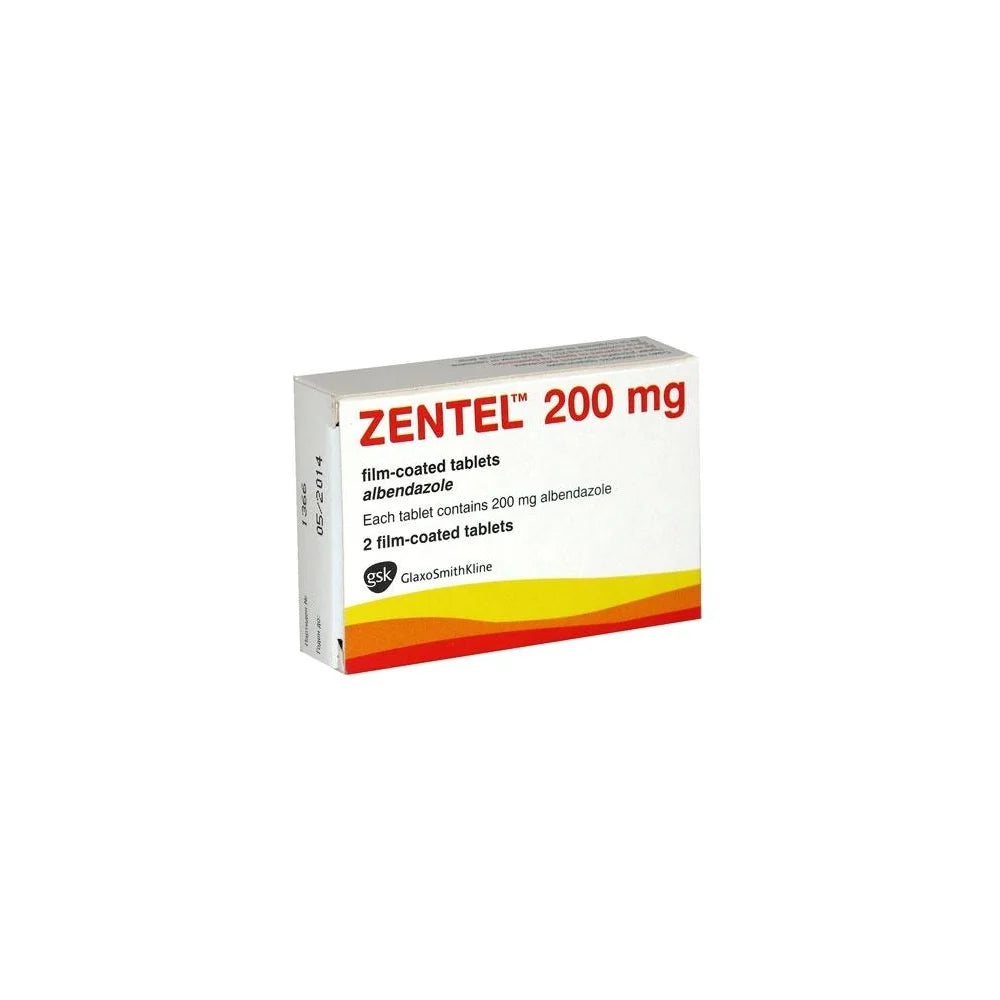 Zentel (Albendazole) 200mg Tablets x 2