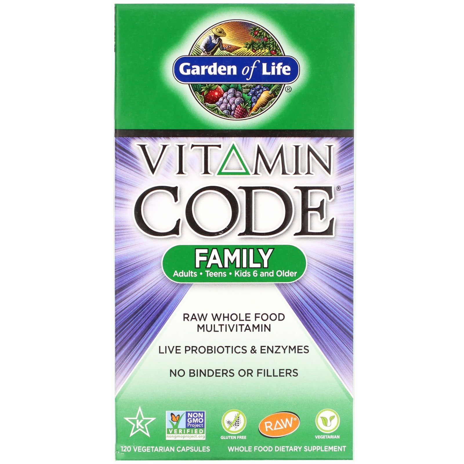 Garden of Life Vitamin Code Family x 120 Vegetarian Capsules