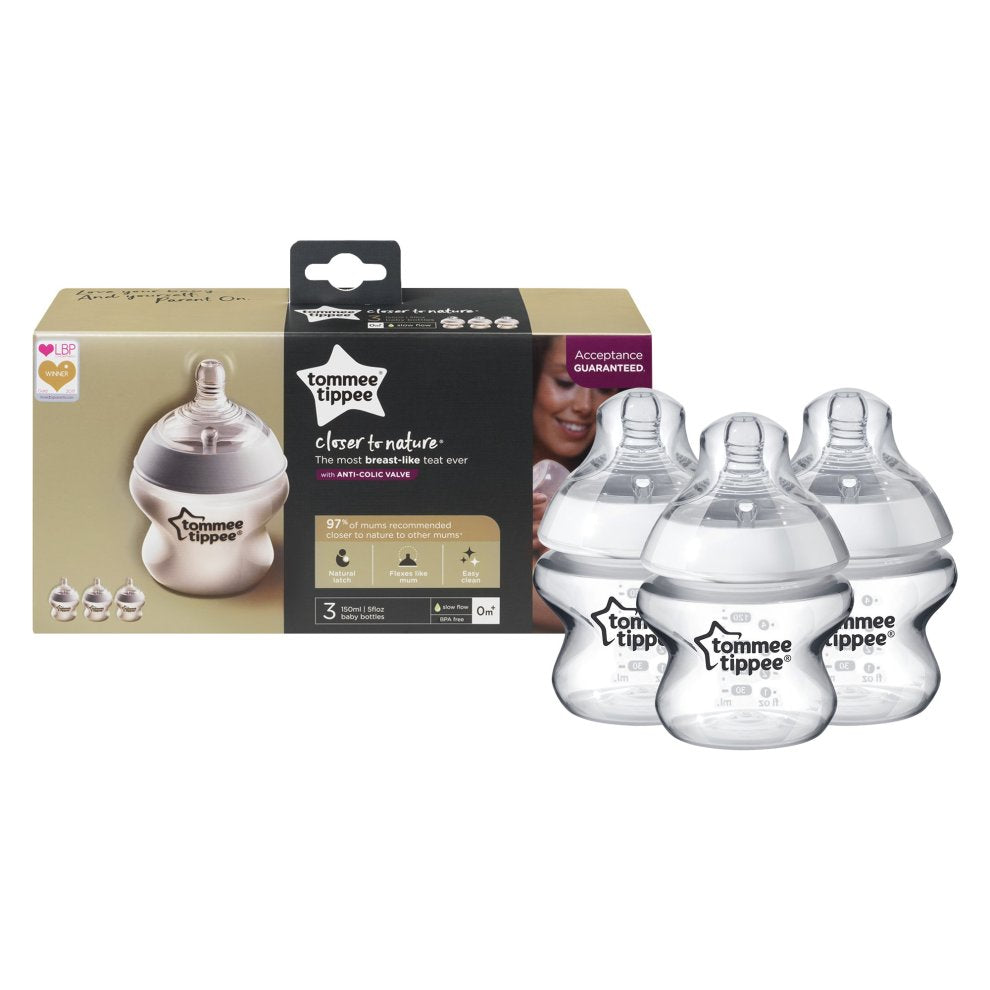 Tommee Tippee Closer to Nature Baby Bottles 150ml x 3