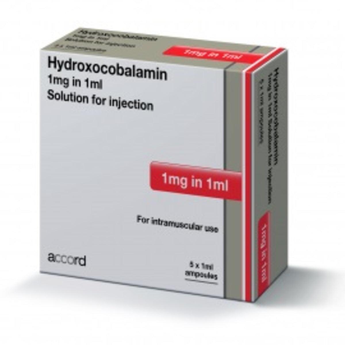 shop Hydroxocobalamin Solution 1mg in 1 ml x 1 Ampoule from HealthPlus online pharmacy in Nigeria