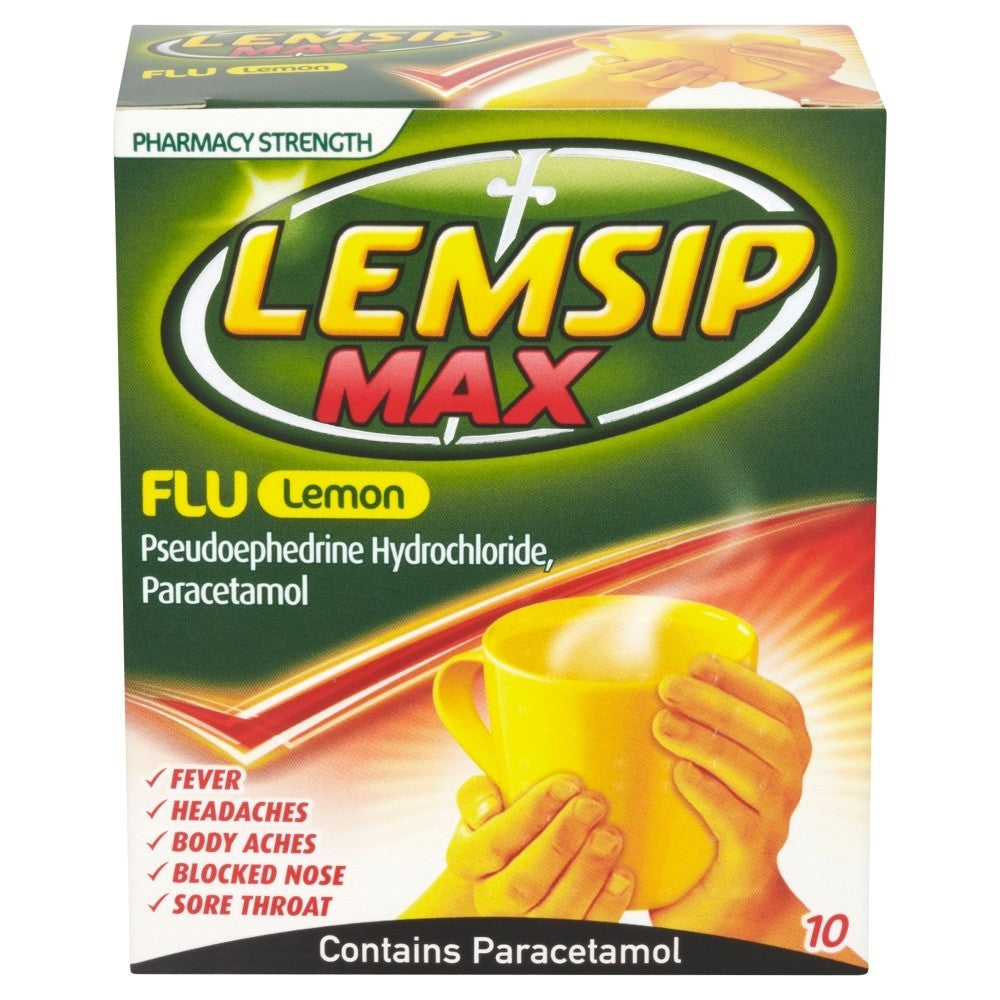 Lemsip Max Flu Lemon Sachets X 10