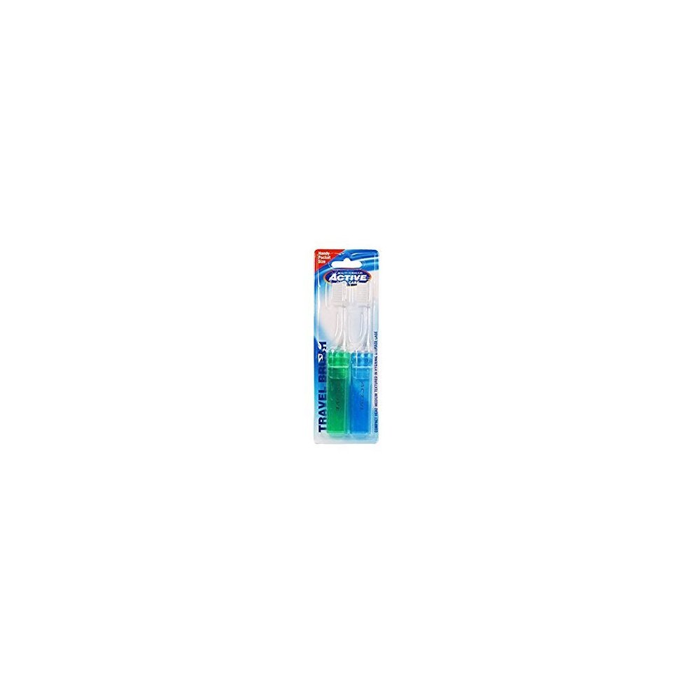 Active Oral Care Travel Toothbrushes (Medium) X 2