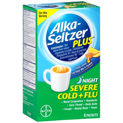 Alka-Seltzer Plus Night Severe Cold & Flu Powder (Honey Lemon) X 6