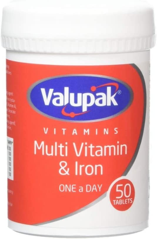 Valupak Multivitamins & Iron One-a-Day Tablets X 50
