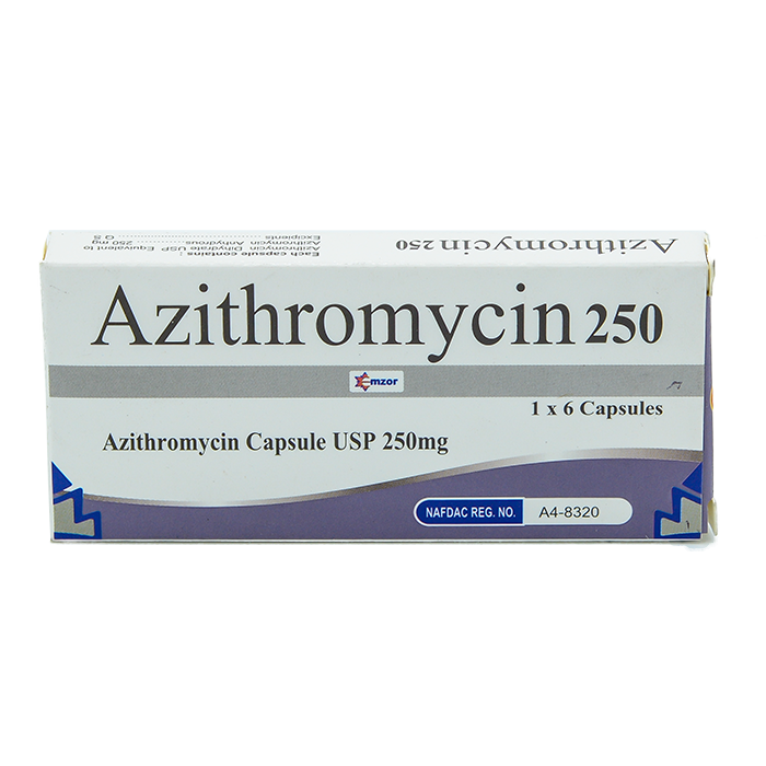 Emzor Azithromycin 250mg Capsules X 6