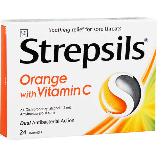 Strepsils Orange with Vitamin C Lozenges x24