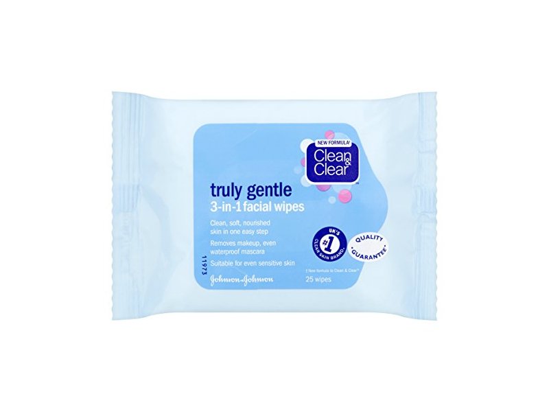 Clean & Clear Truly Gentle 3-in-1 Facial Wipes X 25