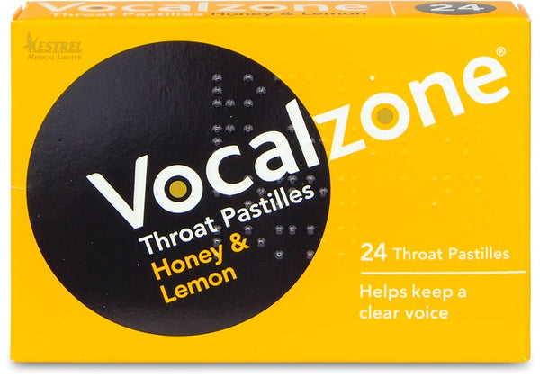Vocalzone Throat Pastilles Honey & Lemon X 24