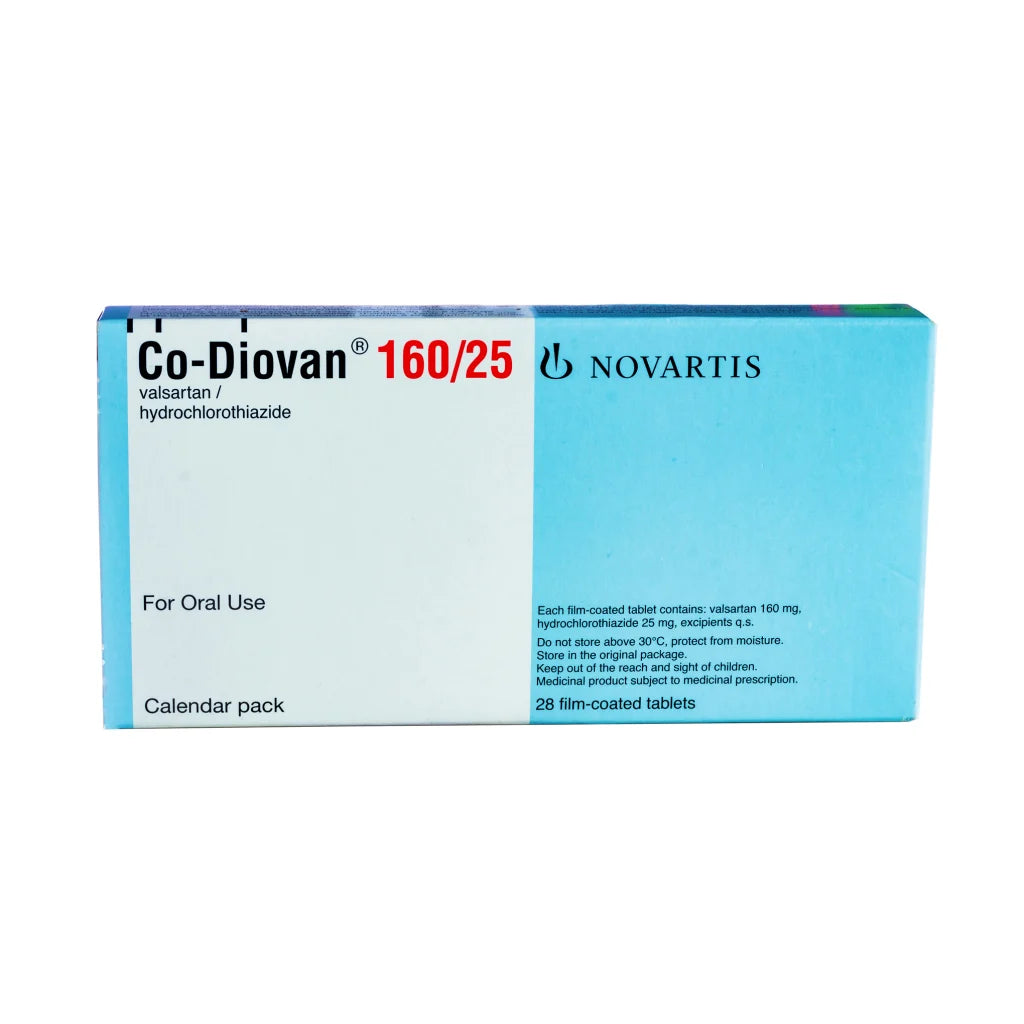 Co-Diovan (Valsartan/Hydrochlorothiazide) 160mg/25mg Tablets x28
